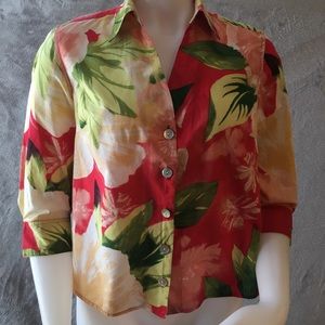 Caribbean Joes Floral Print Blouse